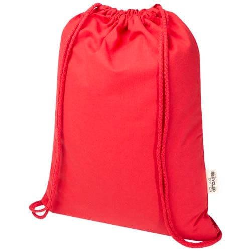 Oregon Blend torba ściągana sznurkiem z materiału materiału z recyklingu, 140 g/m², 5 l, posiadająca certyfikat GRS