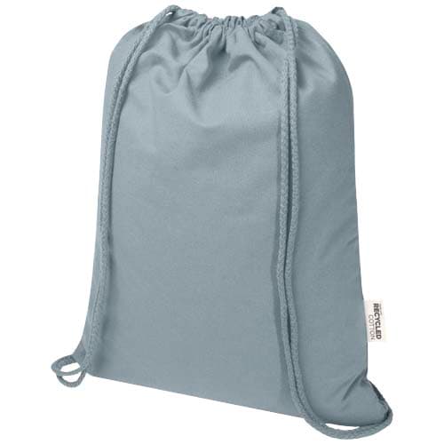 Oregon Blend torba ściągana sznurkiem z materiału materiału z recyklingu, 140 g/m², 5 l, posiadająca certyfikat GRS