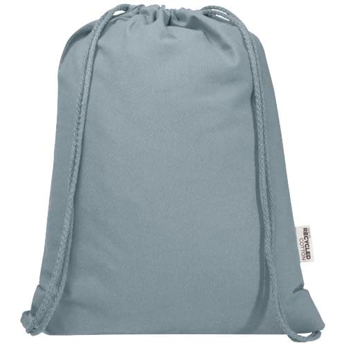 Oregon Blend torba ściągana sznurkiem z materiału materiału z recyklingu, 140 g/m², 5 l, posiadająca certyfikat GRS
