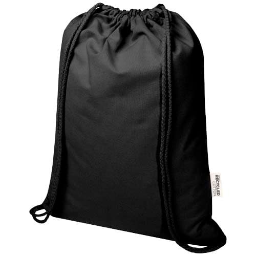 Oregon Blend torba ściągana sznurkiem z materiału materiału z recyklingu, 140 g/m², 5 l, posiadająca certyfikat GRS