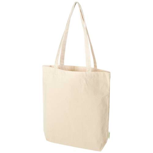Odisha organiczna torba na zakupy z szerokim dnem z certyfikatem OCS o gramaturze 180 g/m², 11 l