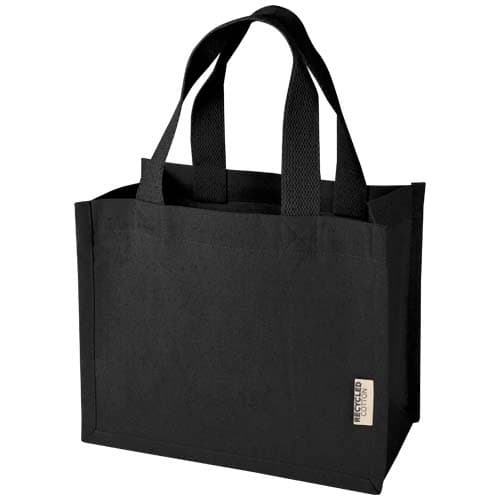Odessa mini torba na zakupy z dnem wykonana bawełny z recyklingu z certyfikatem GRS o gramaturze 220 g/m² i pojemności 9 l