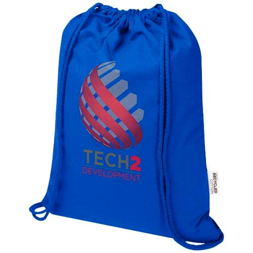Peru Blend torba ściągana sznurkiem z materiału z recyklingu z certyfikatem GRS o gramaturze 180 g/m², 5 l