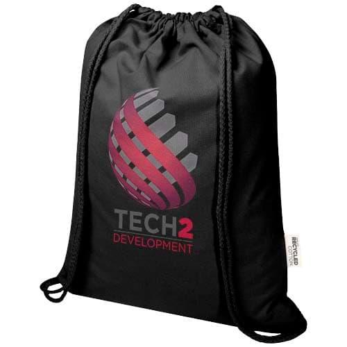 Peru Blend torba ściągana sznurkiem z materiału z recyklingu z certyfikatem GRS o gramaturze 180 g/m², 5 l