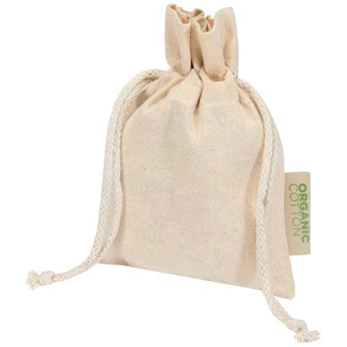 Odisha organiczna torebka prezentowa z certyfikatem OCS o gramaturze 140 g/m² — 15 x 10 cm