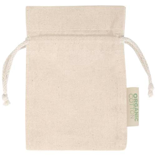 Odisha organiczna torebka prezentowa z certyfikatem OCS o gramaturze 140 g/m² — 15 x 10 cm
