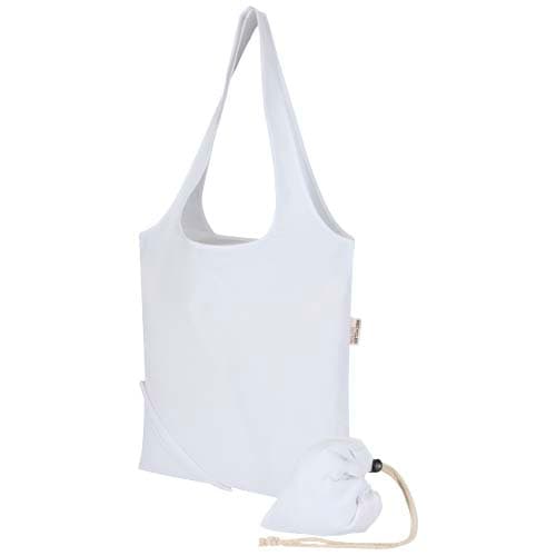 Madras Blend - torba na zakupy, wykonana z recyklingowanej baweły o gramaturze 140 g/m² posiadającej certyfikat GRS, składana