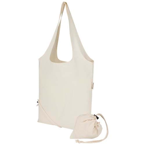 Madras Blend - torba na zakupy, wykonana z recyklingowanej baweły o gramaturze 140 g/m² posiadającej certyfikat GRS, składana