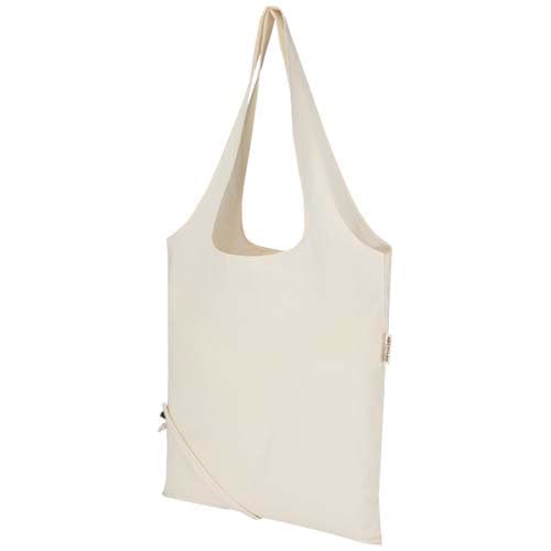 Madras Blend - torba na zakupy, wykonana z recyklingowanej baweły o gramaturze 140 g/m² posiadającej certyfikat GRS, składana