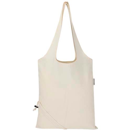Madras Blend - torba na zakupy, wykonana z recyklingowanej baweły o gramaturze 140 g/m² posiadającej certyfikat GRS, składana