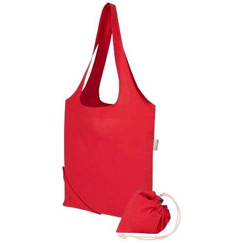 Madras Blend - torba na zakupy, wykonana z recyklingowanej baweły o gramaturze 140 g/m² posiadającej certyfikat GRS, składana