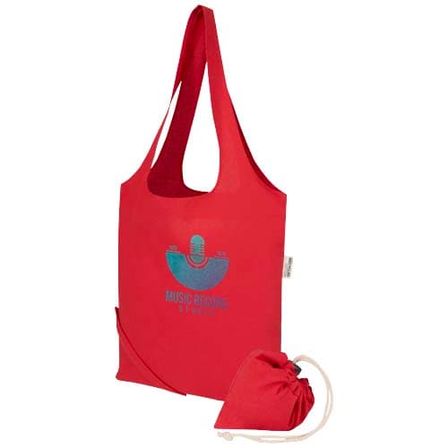 Madras Blend - torba na zakupy, wykonana z recyklingowanej baweły o gramaturze 140 g/m² posiadającej certyfikat GRS, składana