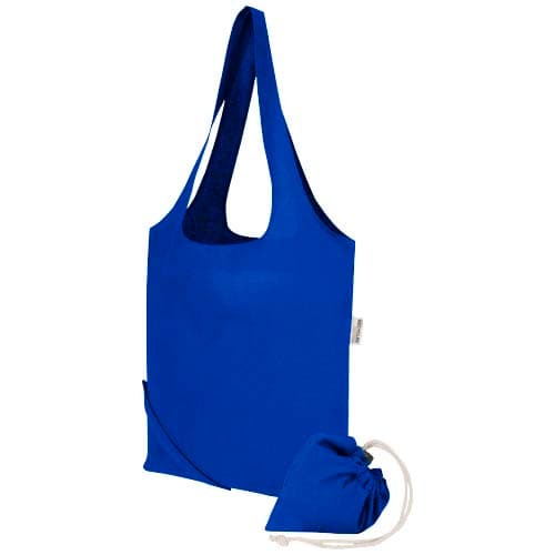 Madras Blend - torba na zakupy, wykonana z recyklingowanej baweły o gramaturze 140 g/m² posiadającej certyfikat GRS, składana