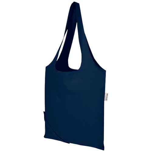 Madras Blend - torba na zakupy, wykonana z recyklingowanej baweły o gramaturze 140 g/m² posiadającej certyfikat GRS, składana