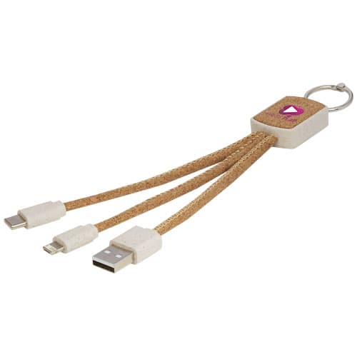 Bates słoma pszeniczna i korek, kabel do ładowarki 3 w 1