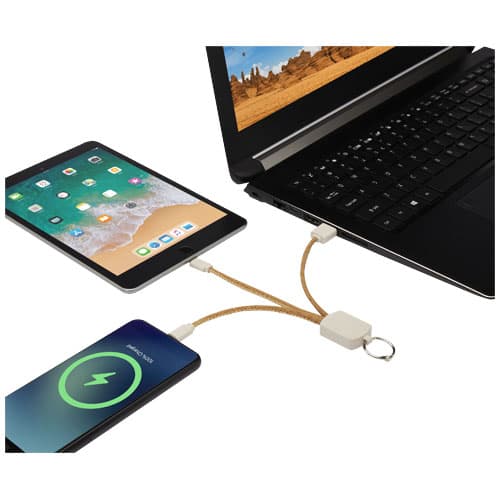 Bates słoma pszeniczna i korek, kabel do ładowarki 3 w 1
