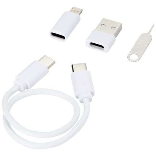 Savvy modułowy kabel do ładowania z tworzyw sztucznych pochodzących z recyklingu z uchwytem na telefon