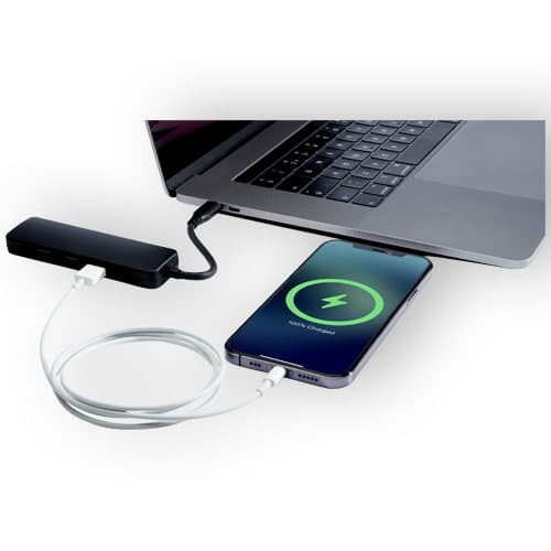 Loop adapter multimedialny USB 2.0-3.0 z portem HDMI wykonany z tworzyw sztucznych pochodzących z recyklingu z certyfikatem R