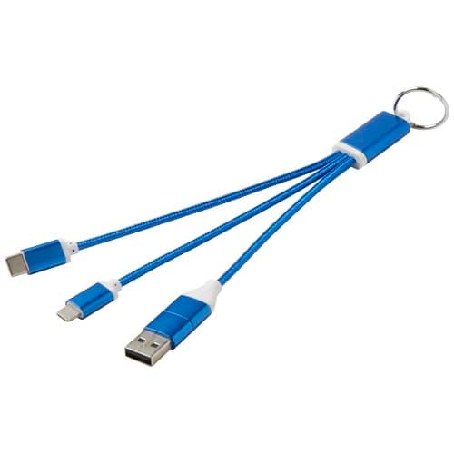 Metal kabel do ładowania 4 w 1 z aluminium z recyklingu z łańcuchem do kluczy