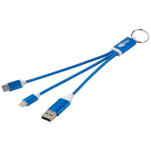 Metal kabel do ładowania 4 w 1 z aluminium z recyklingu z łańcuchem do kluczy