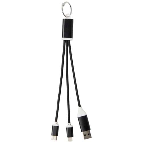 Metal kabel do ładowania 4 w 1 z aluminium z recyklingu z łańcuchem do kluczy
