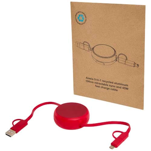 Alasia zwijany kabel do synchronizacji danych i szybkiego ładowania 5 w 1 45 W o długości 100 cm z tworzyw sztucznych i alumi