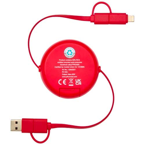 Alasia zwijany kabel do synchronizacji danych i szybkiego ładowania 5 w 1 45 W o długości 100 cm z tworzyw sztucznych i alumi