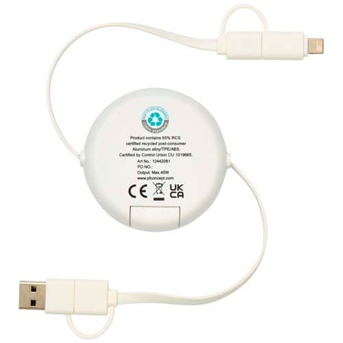 Alasia zwijany kabel do synchronizacji danych i szybkiego ładowania 5 w 1 45 W o długości 100 cm z tworzyw sztucznych i alumi