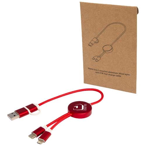 Alasia kabel do synchronizacji danych i szybkiego ładowania 5 w 1 27 W o długości 30 cm z tworzyw sztucznych i aluminium poch