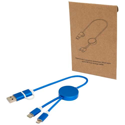 Alasia kabel do synchronizacji danych i szybkiego ładowania 5 w 1 27 W o długości 30 cm z tworzyw sztucznych i aluminium poch