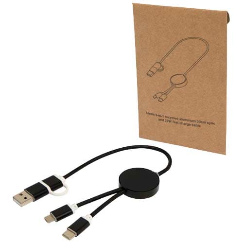 Alasia kabel do synchronizacji danych i szybkiego ładowania 5 w 1 27 W o długości 30 cm z tworzyw sztucznych i aluminium poch