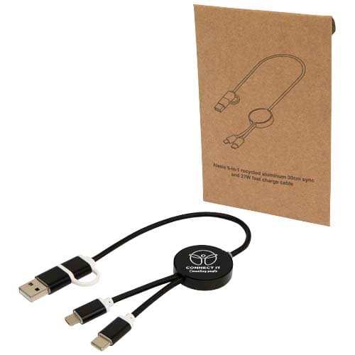 Alasia kabel do synchronizacji danych i szybkiego ładowania 5 w 1 27 W o długości 30 cm z tworzyw sztucznych i aluminium poch