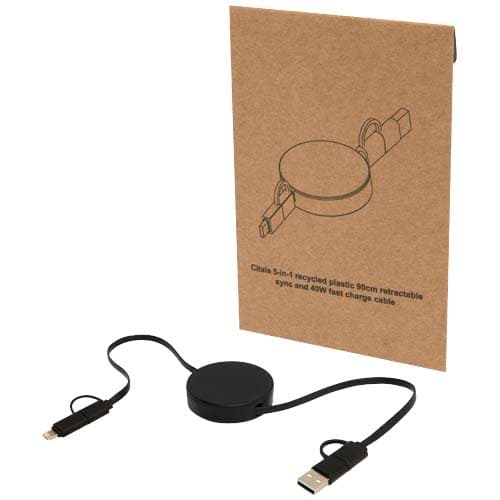 Citala zwijany kabel do synchronizacji danych i szybkiego ładowania 5 w 1 40 W o długości 90 cm z tworzyw sztucznych pochodzą