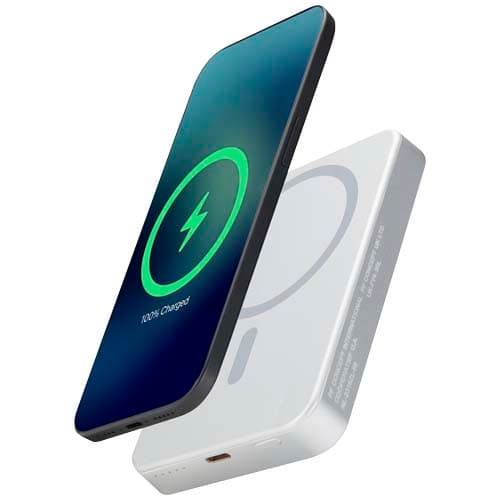 Powerbank Avis 10 000 mAh z recyklingowanego aluminium, z wbudowanym magnesem