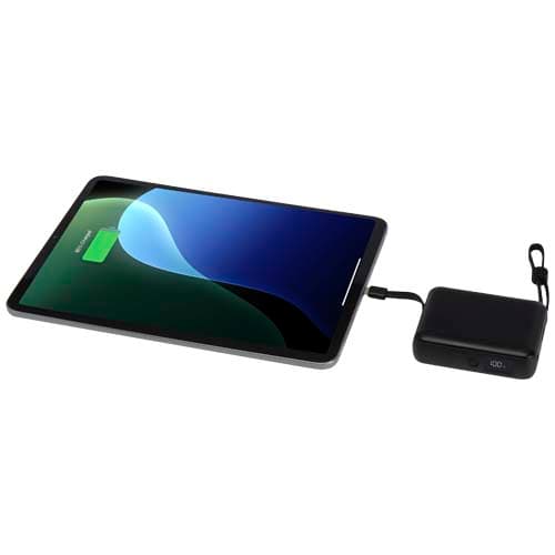 Acrux powerbank do tabletu o pojemności 10 000 mAh i mocy 35 W z wbudowanym kablem typu C - wykonany z tworzyw sztucznych poc