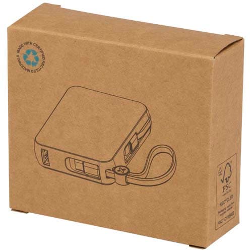 Acrux powerbank do tabletu o pojemności 10 000 mAh i mocy 35 W z wbudowanym kablem typu C - wykonany z tworzyw sztucznych poc