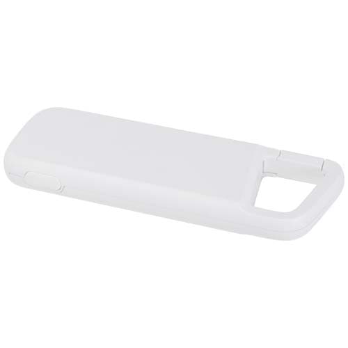 Alkes wodoodporny powerbank z karabińczykiem o pojemności 5000 mAh i mocy 12 W, wykonany z tworzyw sztucznych pochodzących z