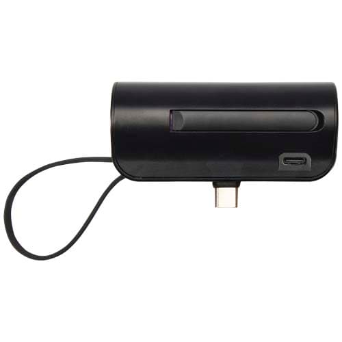 Alnair powerbank o pojemności 5000 mAh i mocy 10 W, wykonany z tworzyw sztucznych pochodzących z recyklingu, z wbudowaną pods