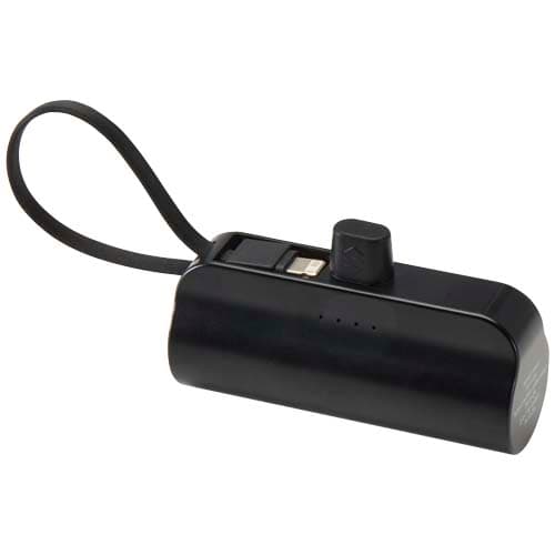 Alnair powerbank o pojemności 5000 mAh i mocy 10 W, wykonany z tworzyw sztucznych pochodzących z recyklingu, z wbudowaną pods