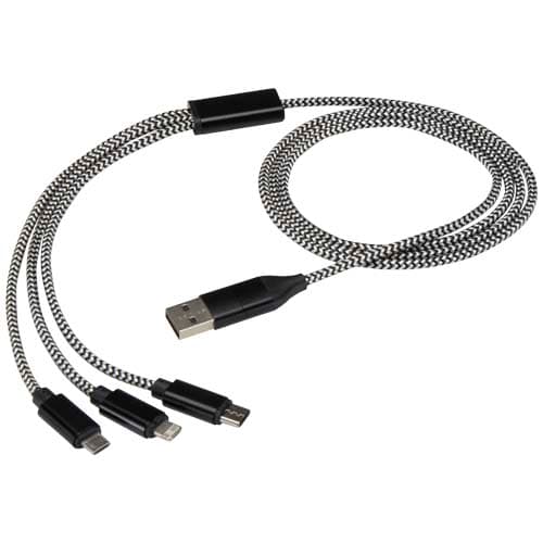 Alphecca - kabel ładujący 5 w 1 wykonany z recyklingowanego aluminium i tworzywa RPET