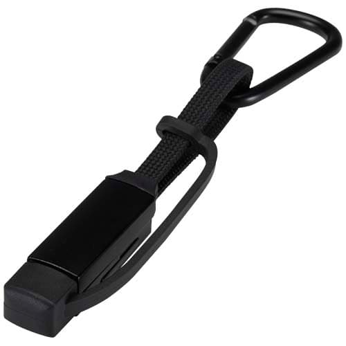Kabel ładujący Algieba 65 W 3 w 1 wykonany z recyklingowanego aluminium, z karabińczykiem
