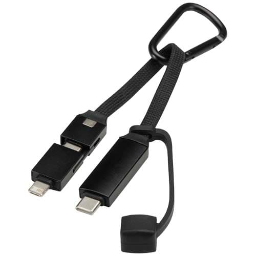 Kabel ładujący Algieba 65 W 3 w 1 wykonany z recyklingowanego aluminium, z karabińczykiem