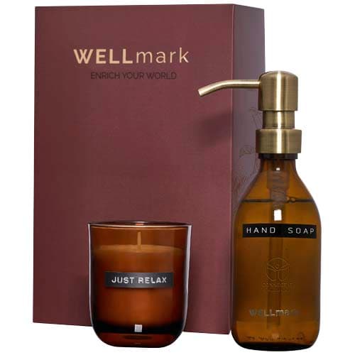 Wellmark Discovery dozownik mydła w płynie o pojemności 250 ml i zestaw świec zapachowych 150 g