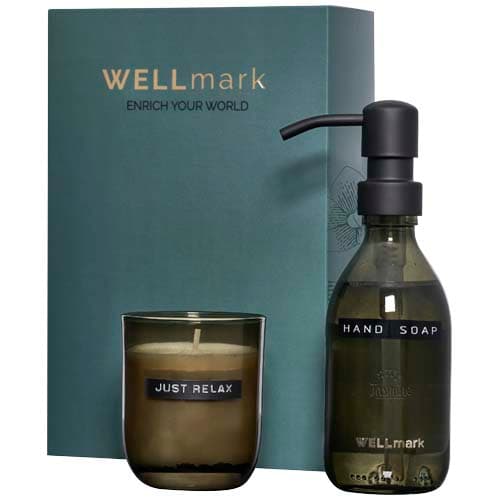 Wellmark Discovery dozownik mydła w płynie o pojemności 250 ml i zestaw świec zapachowych 150 g