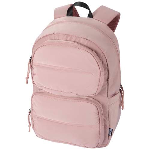 Puffer plecak na laptopa o przekątnej 15,6 cali o pojemności 18 l wykonany z materiałów z recyclingu z certyfikatem GRS