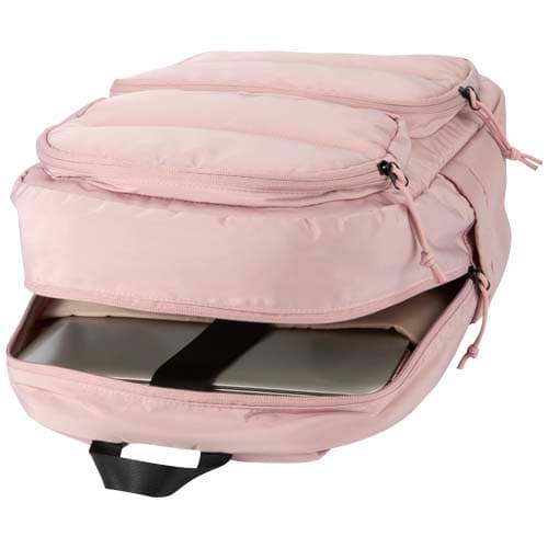Puffer plecak na laptopa o przekątnej 15,6 cali o pojemności 18 l wykonany z materiałów z recyclingu z certyfikatem GRS