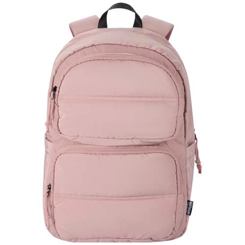 Puffer plecak na laptopa o przekątnej 15,6 cali o pojemności 18 l wykonany z materiałów z recyclingu z certyfikatem GRS