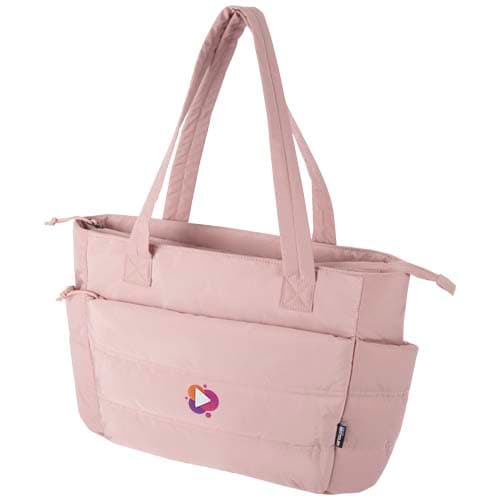 Puffer torba na zakupy z certyfikatem GRS z recyklingu na laptopa o przekątnej 15,6 cala, 18 l