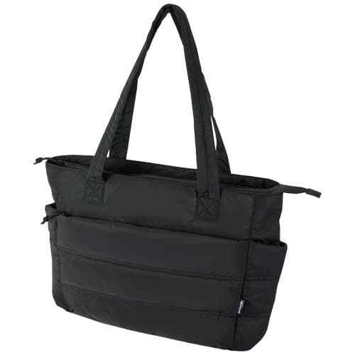 Puffer torba na zakupy z certyfikatem GRS z recyklingu na laptopa o przekątnej 15,6 cala, 18 l