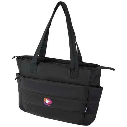 Puffer torba na zakupy z certyfikatem GRS z recyklingu na laptopa o przekątnej 15,6 cala, 18 l